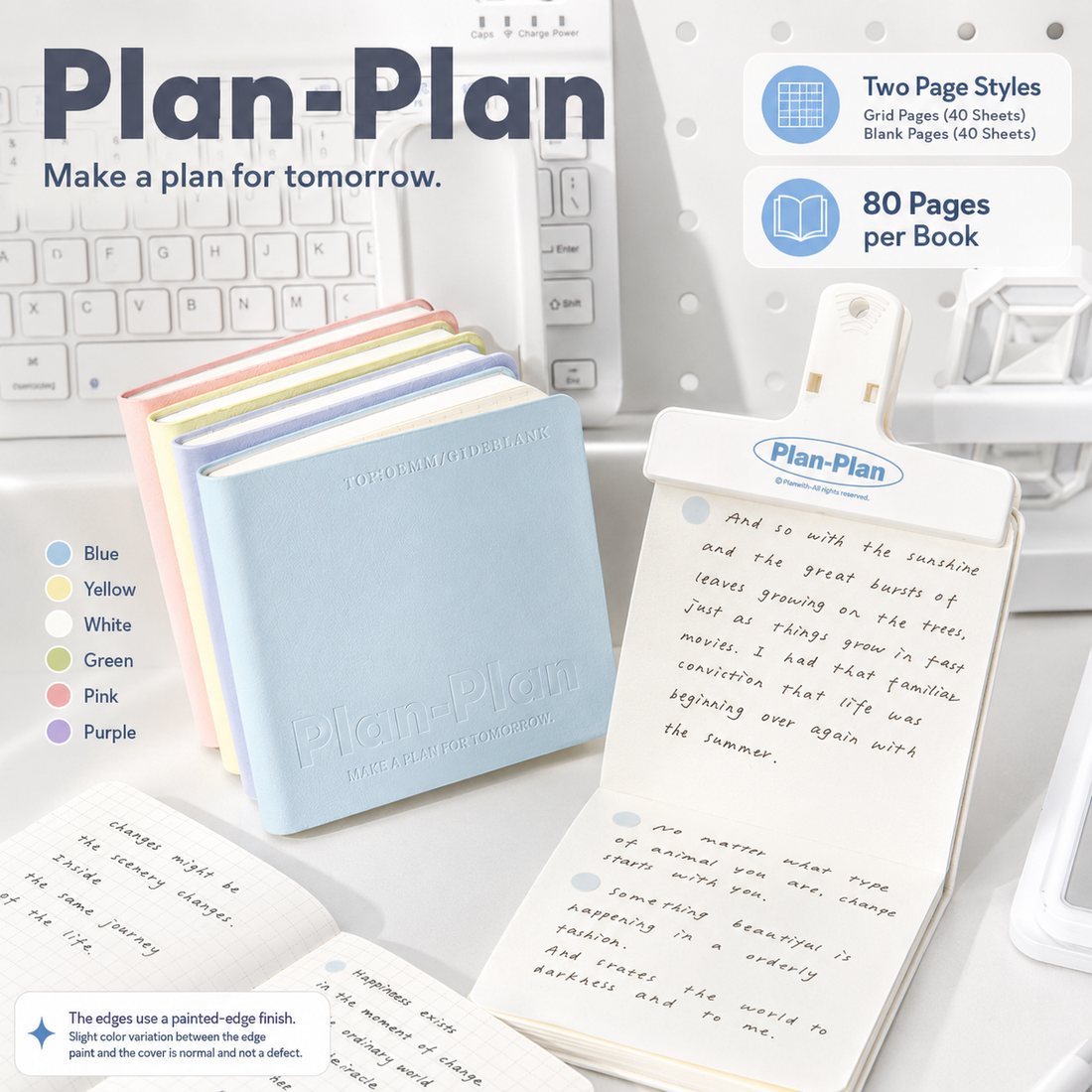 CUBE Series Softcover Square Notebook | Pocket Grid & Blank Journal