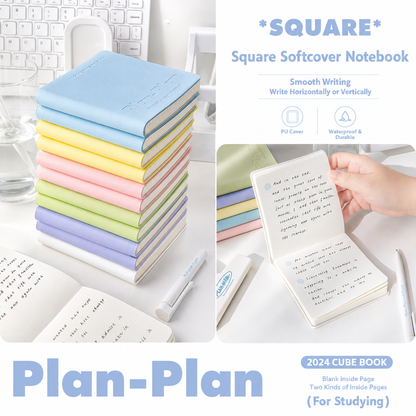 CUBE Series Softcover Square Notebook | Pocket Grid & Blank Journal