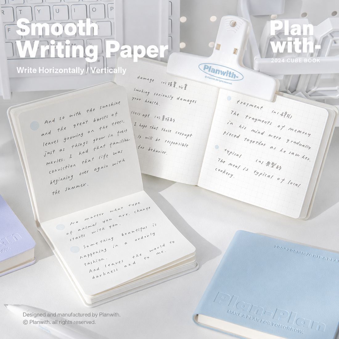 CUBE Series Softcover Square Notebook | Pocket Grid & Blank Journal