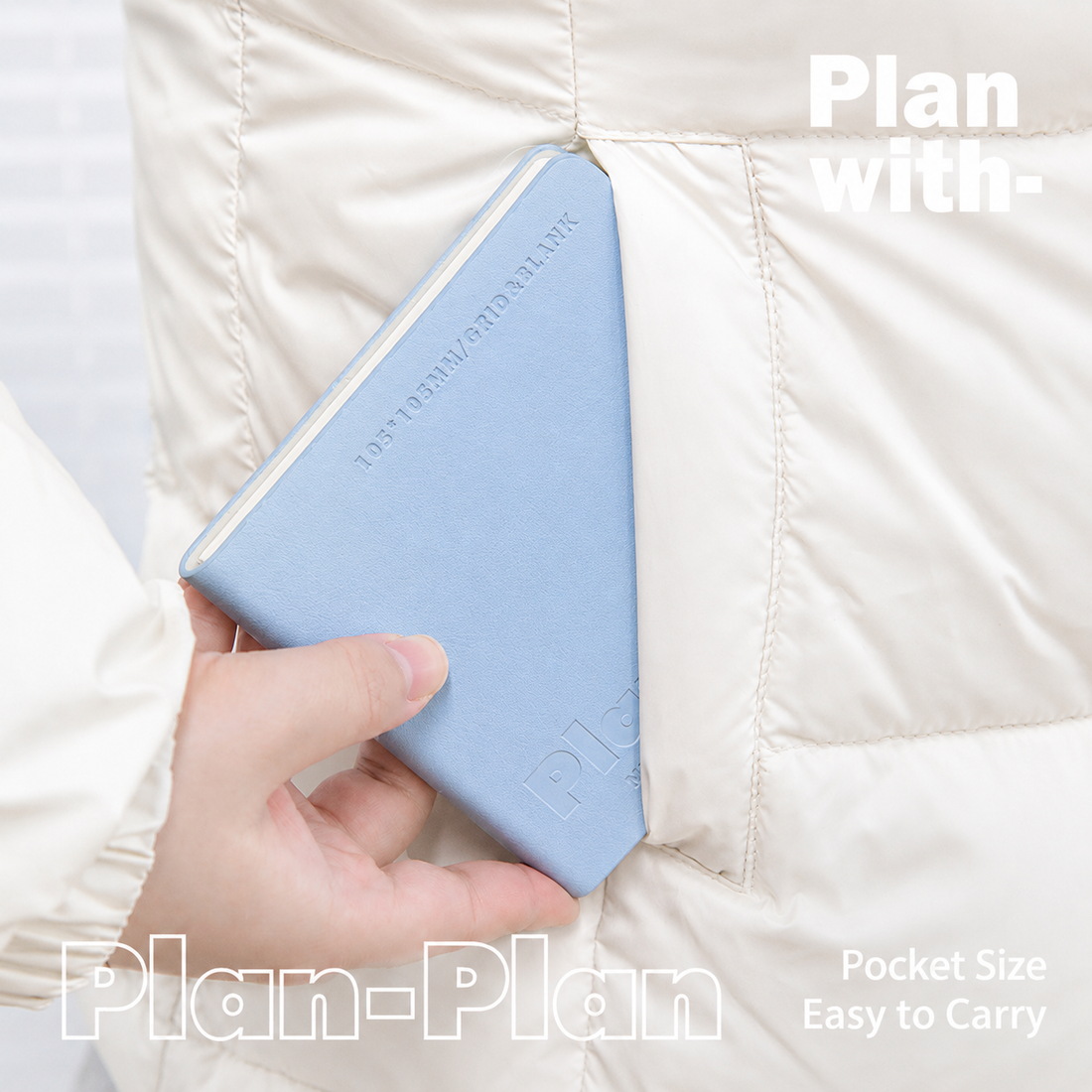 CUBE Series Softcover Square Notebook | Pocket Grid & Blank Journal