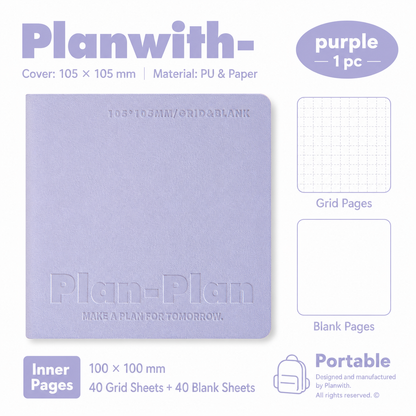 CUBE Series Softcover Square Notebook | Pocket Grid & Blank Journal