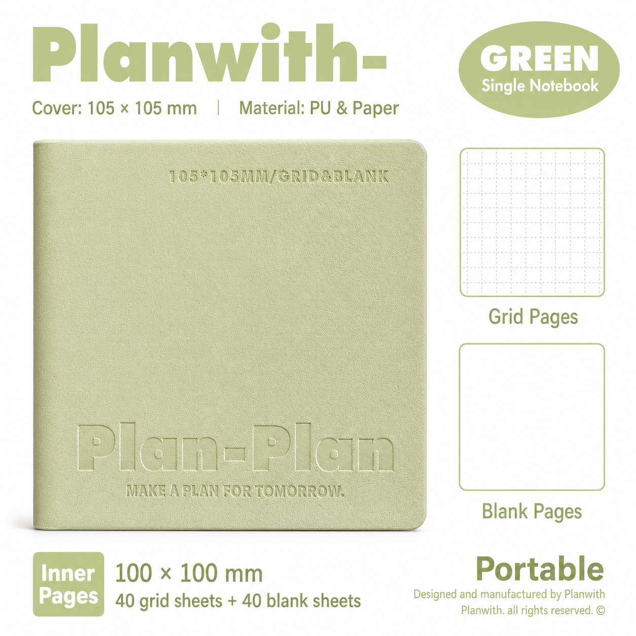 CUBE Series Softcover Square Notebook by Planwith - color option view for journaling notebook | Lumiyear