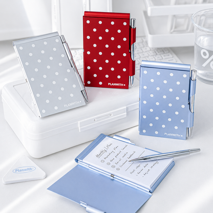 Planwith Pocket Metal Memo Pad Set with Twist Pen | Aluminum Alloy Pocket Journal