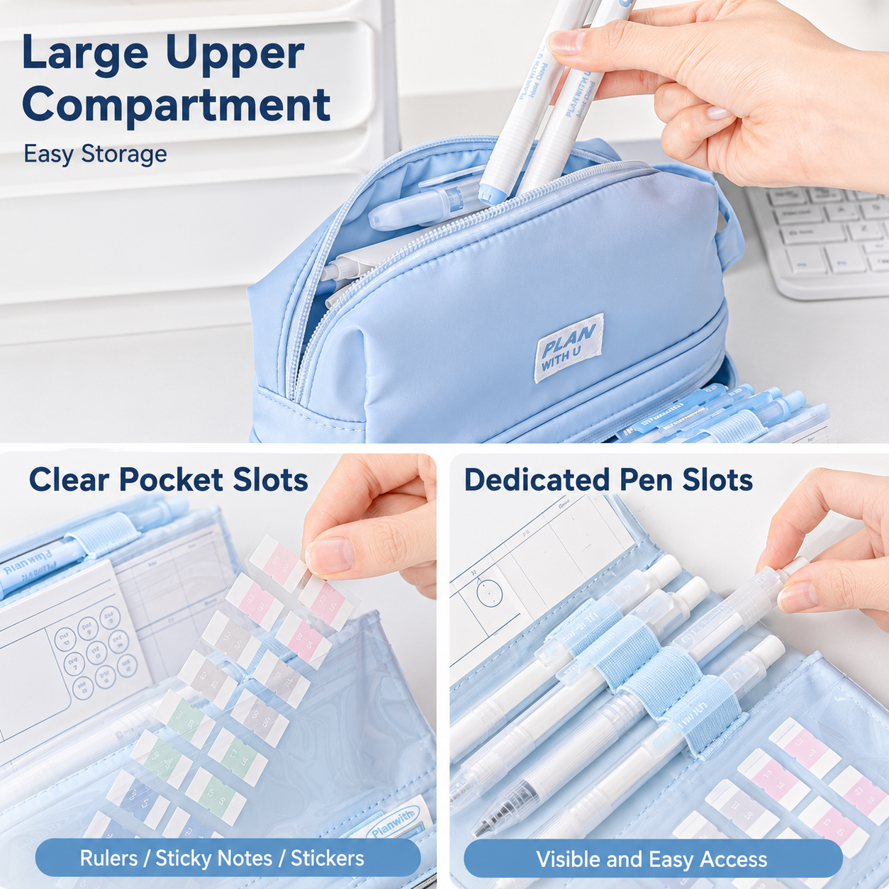 Planwith Expansion 2.0 Accordion Pull-Out Pencil Pouch by Planwith - color option view for journaling writing tool | Lumiyear