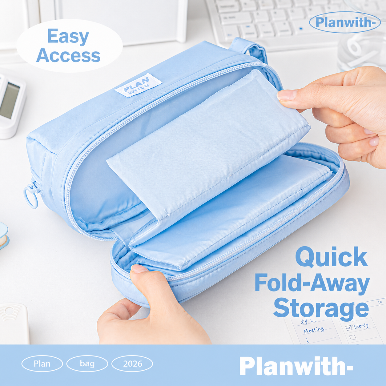 Planwith Expansion 2.0 Accordion Pull-Out Pencil Pouch by Planwith - color option view for journaling writing tool | Lumiyear