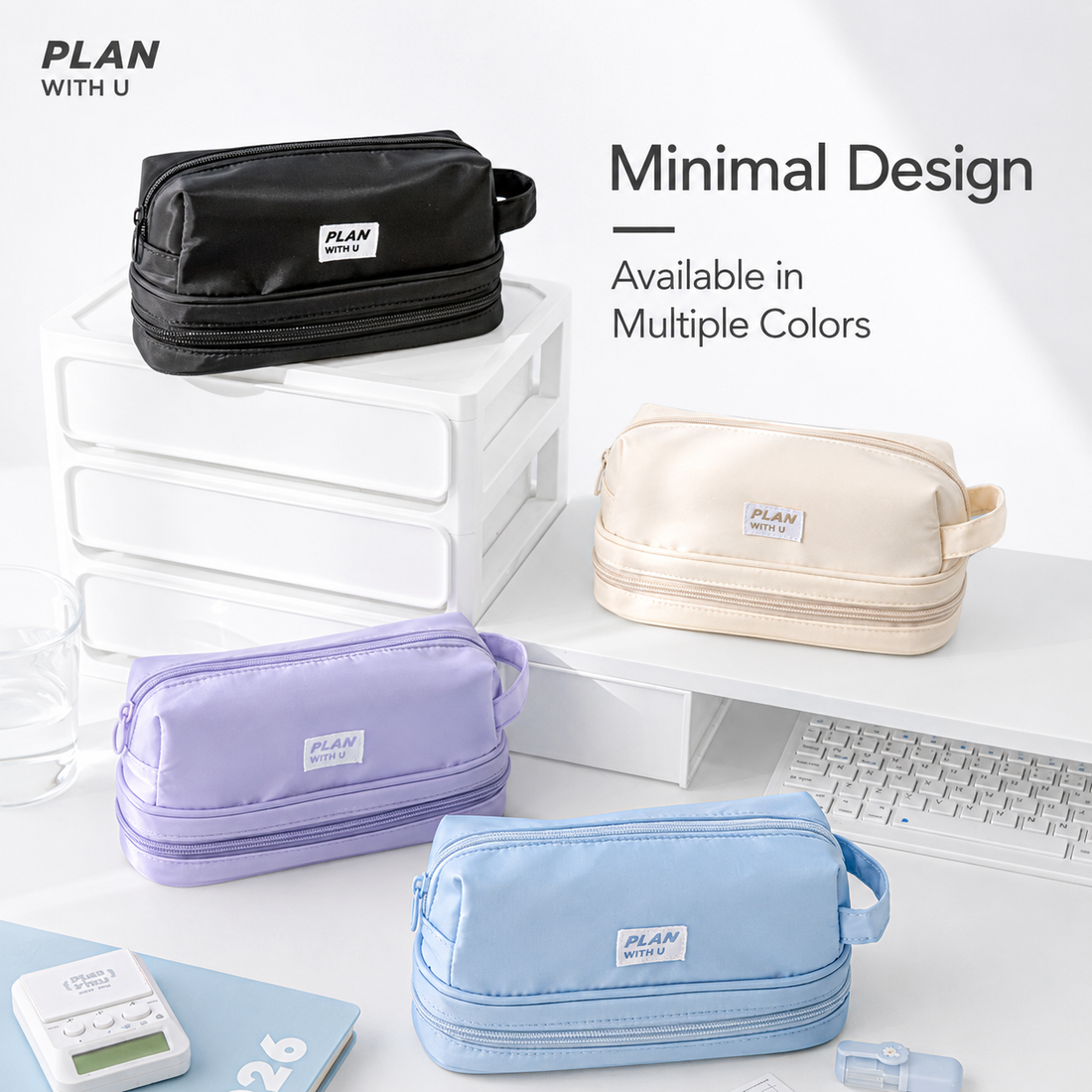 Planwith Expansion 2.0 Accordion Pull-Out Pencil Pouch by Planwith - color option view for journaling writing tool | Lumiyear