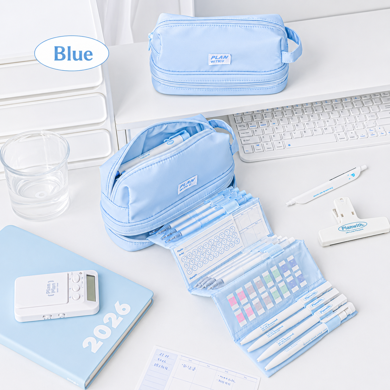Planwith Expansion 2.0 Accordion Pull-Out Pencil Pouch by Planwith - color option view for journaling writing tool | Lumiyear