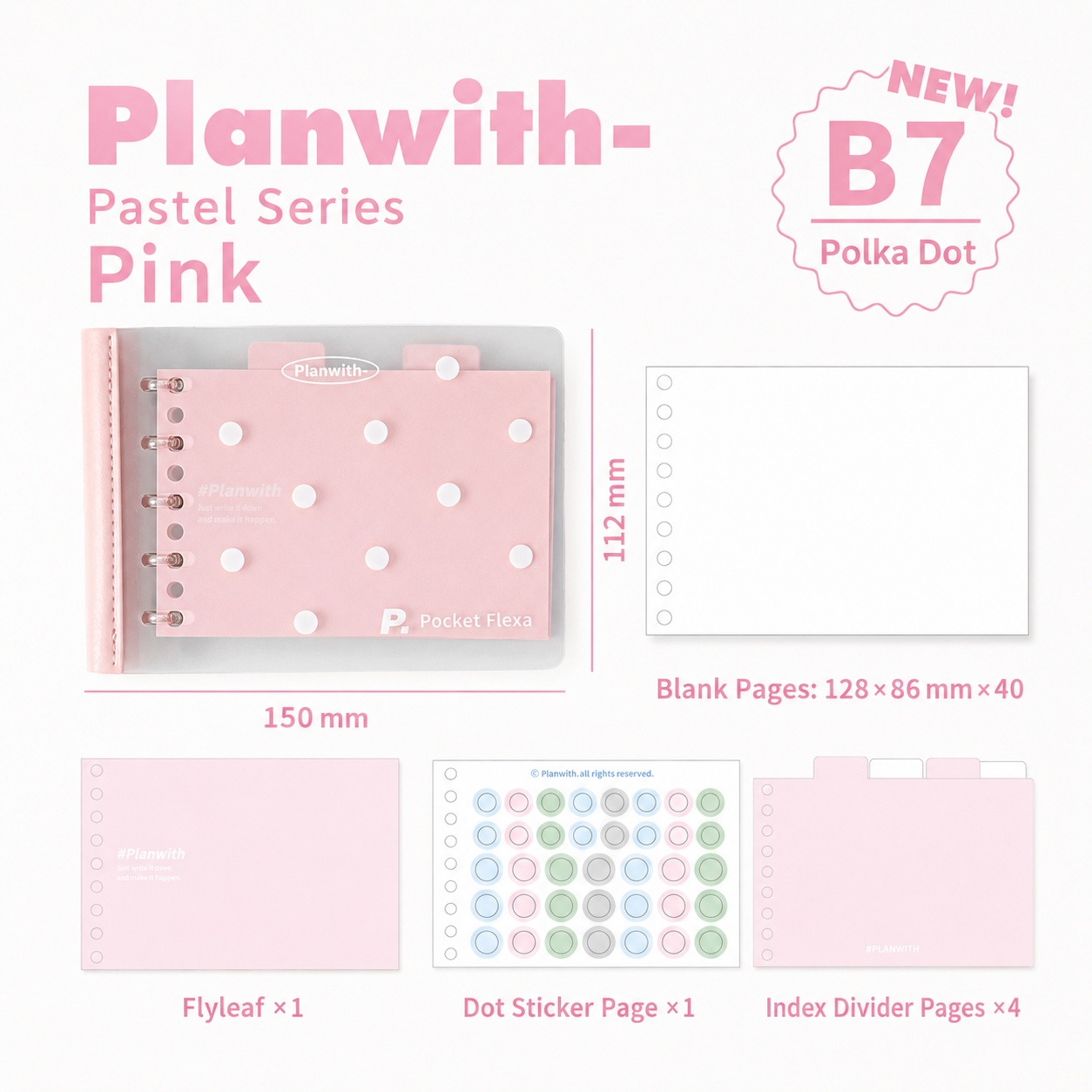 Planwith Pastel Series B7 Mini Loose-Leaf Notebook