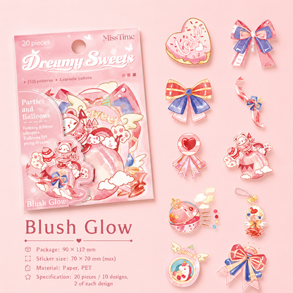 MISSTIME Dreamy Sweets Series PET Sticker Pack | Pastel Kawaii Scrapbook Decals