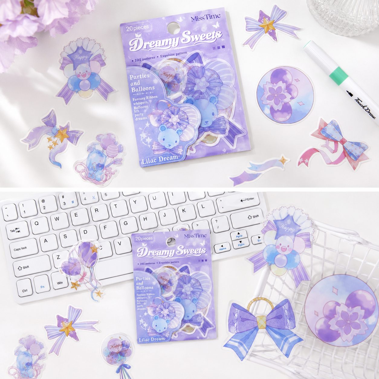 MISSTIME Dreamy Sweets Series PET Sticker Pack by MISSTIME - color option view for scrapbook decoration | Lumiyear