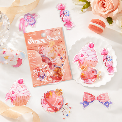 MISSTIME Dreamy Sweets Series PET Sticker Pack | Pastel Kawaii Scrapbook Decals