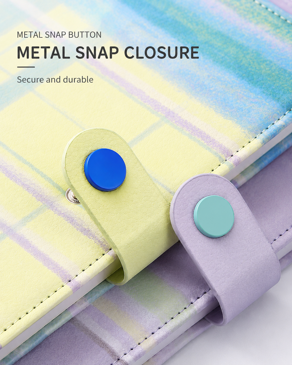 "Plaid Series" B5 Snap-Closure PU Leather Notebook by inrik - lifestyle stationery view for journaling notebook | Lumiyear
