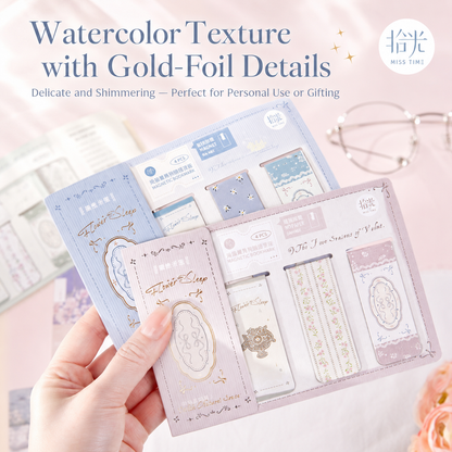 Vintage Floral Magnetic Bookmark Set (4 Pcs)