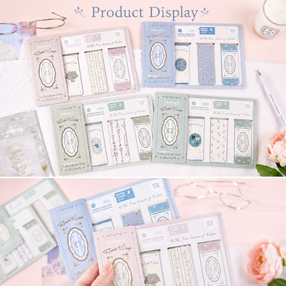 Vintage Floral Magnetic Bookmark Set (4 Pcs)