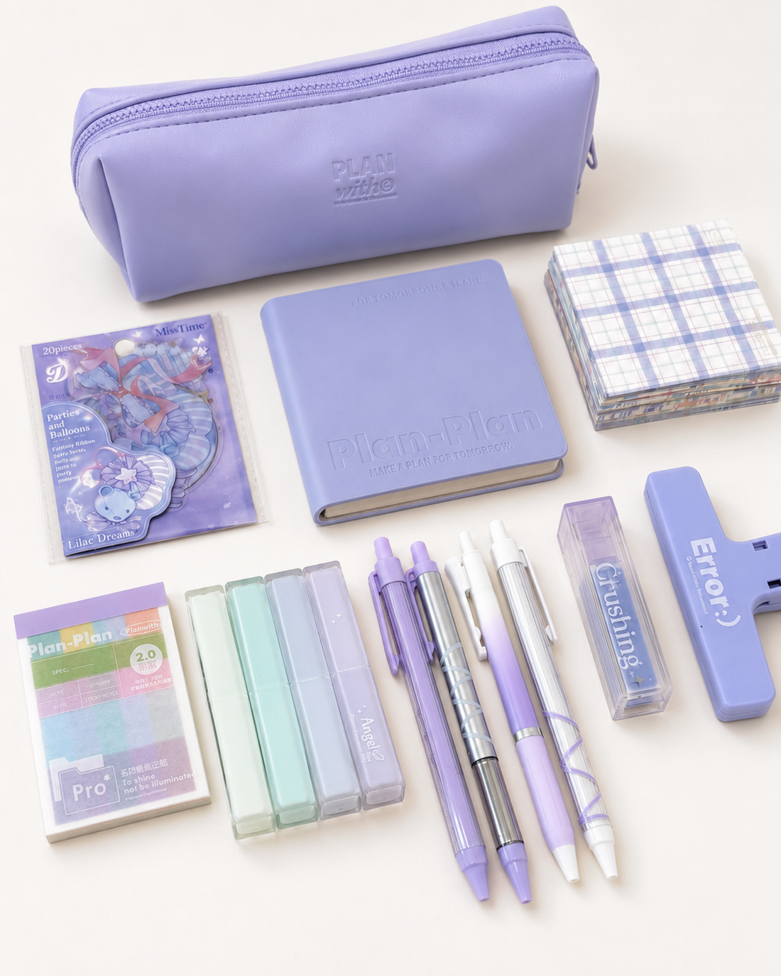 Aesthetic Purple Stationery Gift Set | Planwith & ROSYPOSY