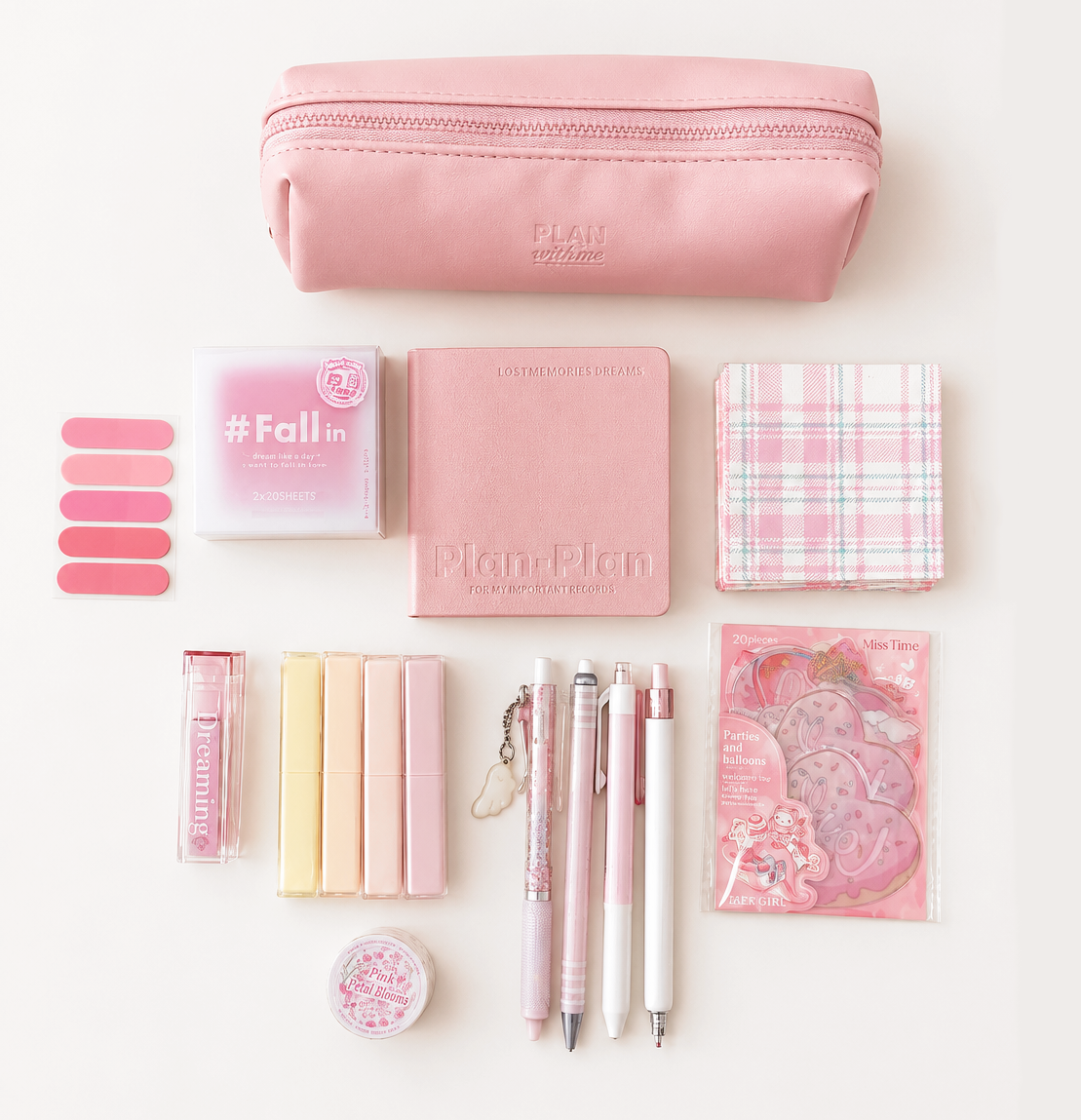 Aesthetic Pink Stationery Gift Set by Planwith - main product view for stationery gift set | Lumiyear