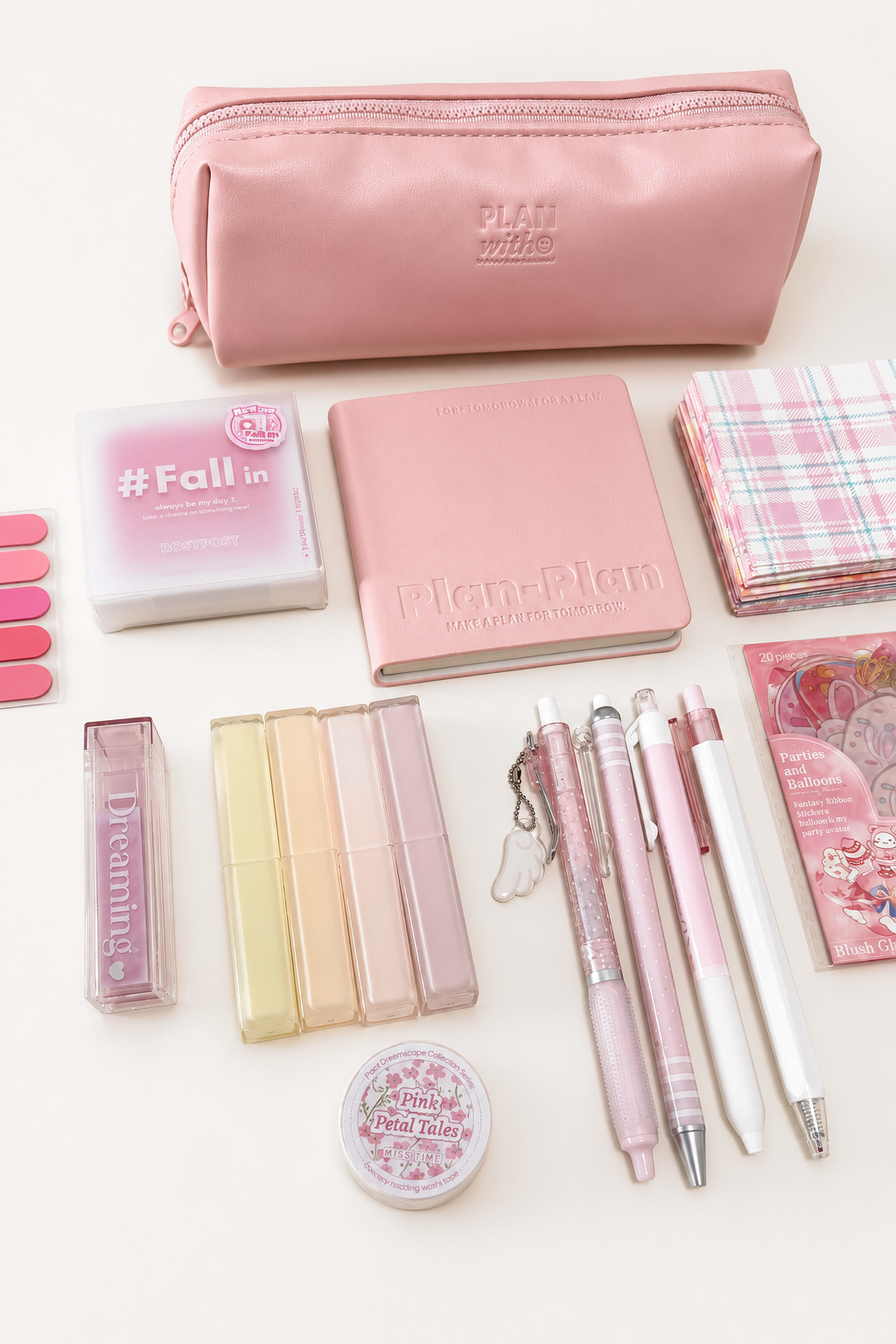 Aesthetic Pink Stationery Gift Set | Planwith & ROSYPOSY