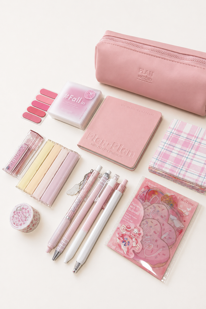 Aesthetic Pink Stationery Gift Set | Planwith & ROSYPOSY
