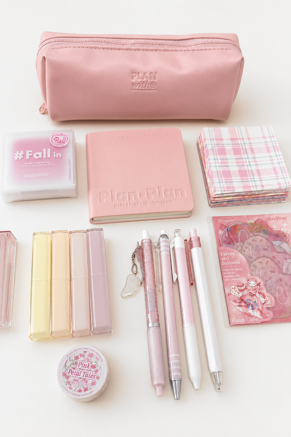 Aesthetic Pink Stationery Gift Set | Planwith & ROSYPOSY