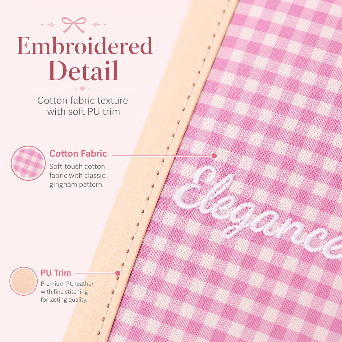 "Elegance Stitching" B6 Plaid Fabric & Leather Journal by ledai - color option view for journaling notebook | Lumiyear