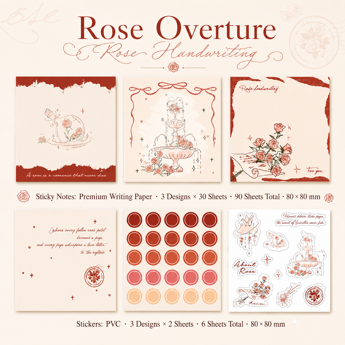 "Rose's Letter" Series Premium Memo Pad by mr.paper - color option view for aesthetic stationery | Lumiyear