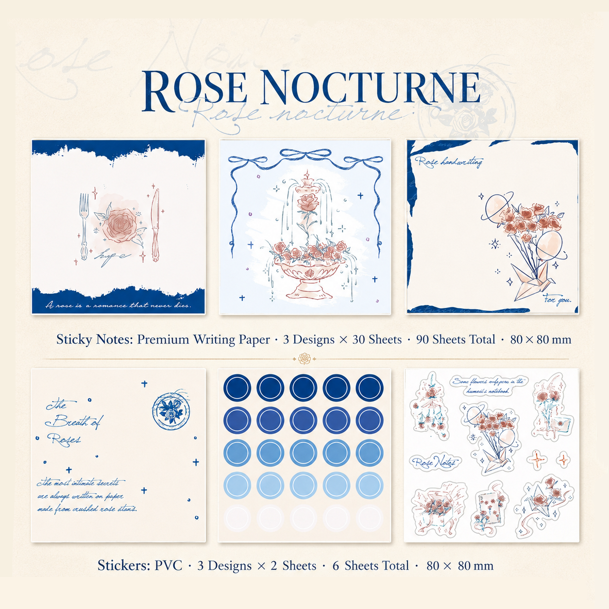 "Rose's Letter" Series Premium Memo Pad by mr.paper - color option view for aesthetic stationery | Lumiyear