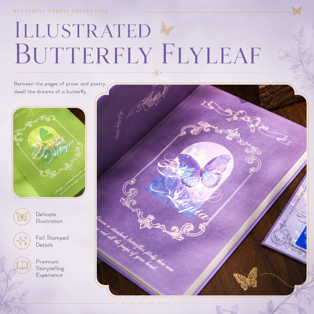 "Butterfly Utopia" Premium Hardcover Notebook Gift Box Set by mr.paper - color option view for stationery gift set | Lumiyear