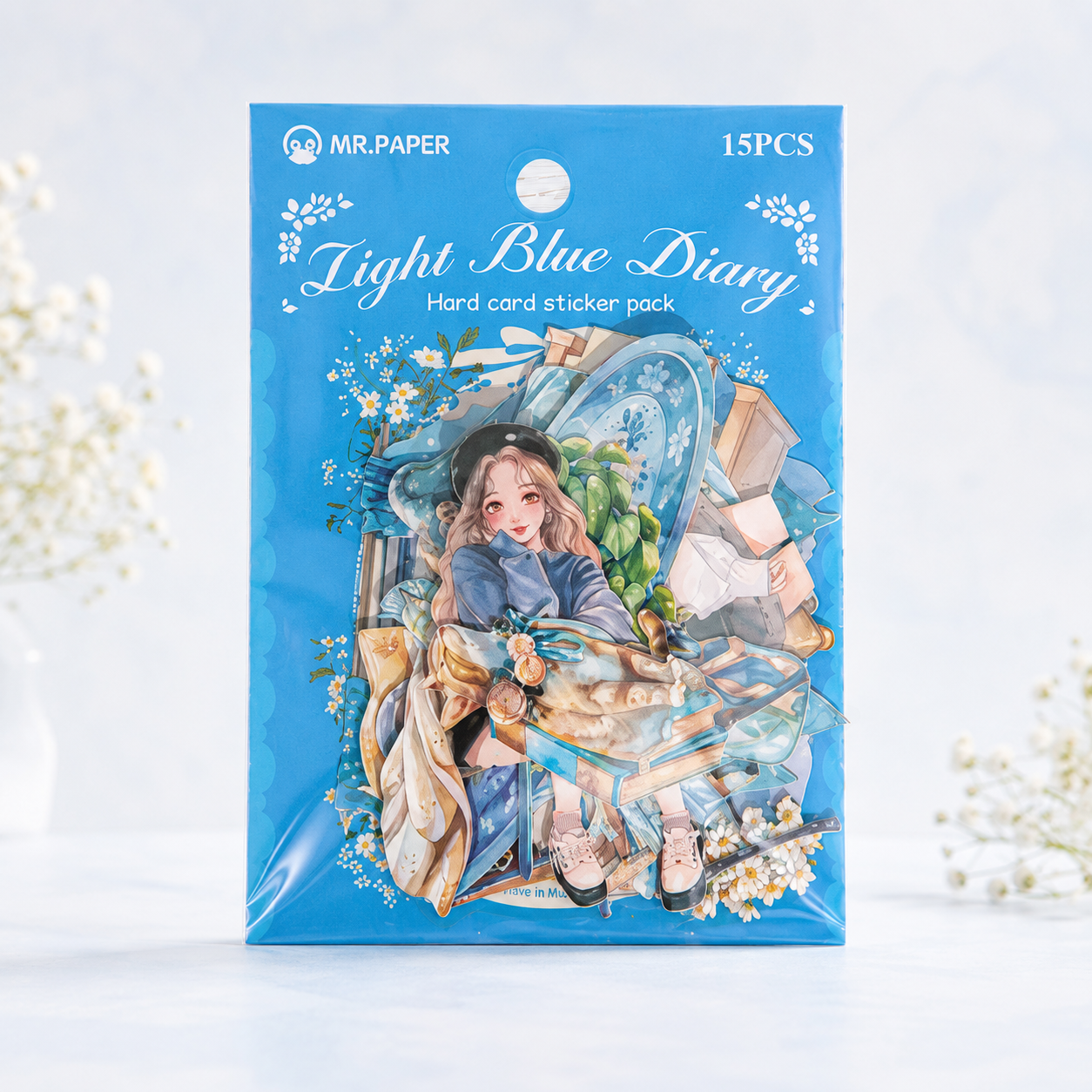 "Romantic Whisper" Series Large Silhouette Sticker Pack by mr.paper - color option view for scrapbook decoration | Lumiyear
