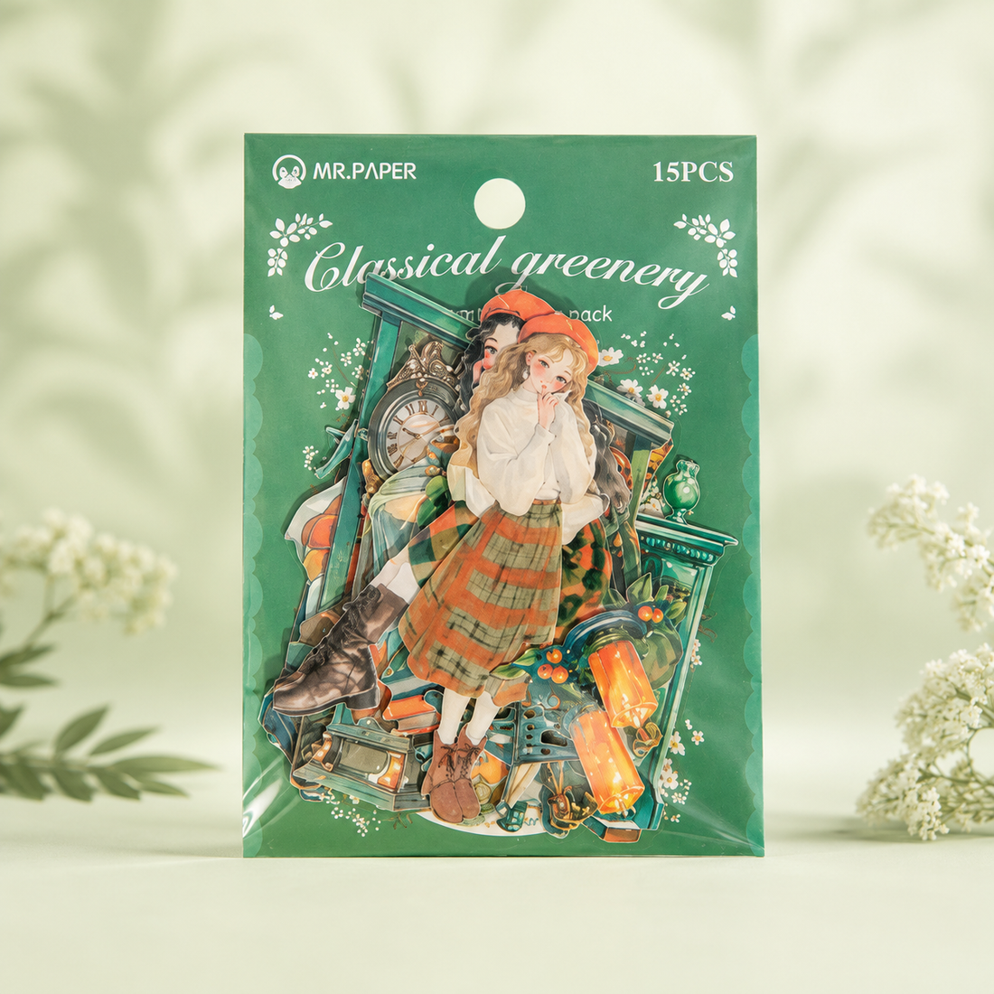 "Romantic Whisper" Series Large Silhouette Sticker Pack by mr.paper - packaging view for scrapbook decoration | Lumiyear