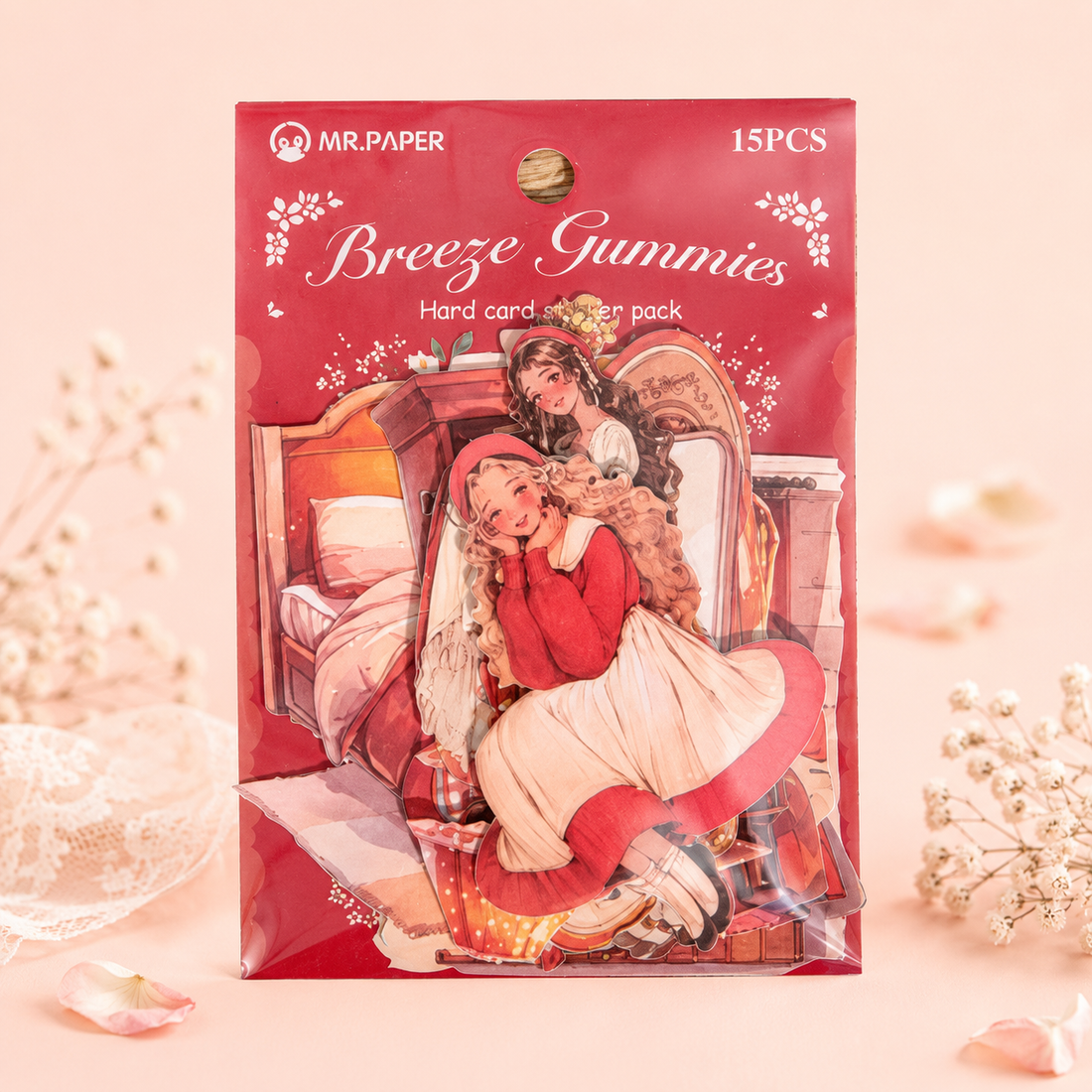 "Romantic Whisper" Series Large Silhouette Sticker Pack by mr.paper - color option view for scrapbook decoration | Lumiyear
