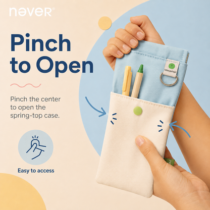 Spring Pencil Case Collection Pinch-to-Open Pouch by never - color option view for journaling writing tool | Lumiyear