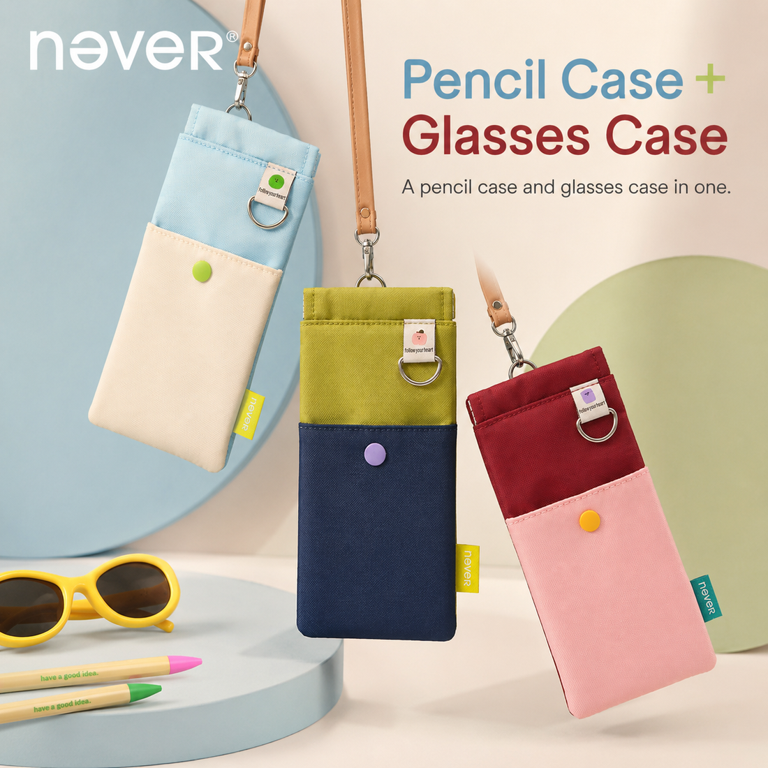 Spring Pencil Case Collection Pinch-to-Open Pouch by never - detail view for journaling writing tool | Lumiyear