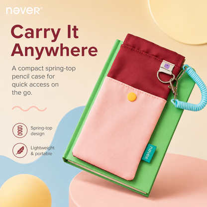 Spring Pencil Case Collection Pinch-to-Open Pouch by never - color option view for journaling writing tool | Lumiyear
