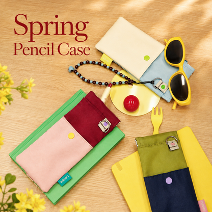Spring Pencil Case Collection Pinch-to-Open Pouch by never - color option view for journaling writing tool | Lumiyear