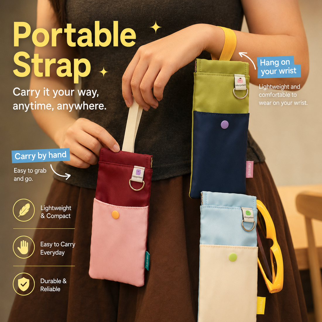 Spring Pencil Case Collection Pinch-to-Open Pouch by never - color option view for journaling writing tool | Lumiyear