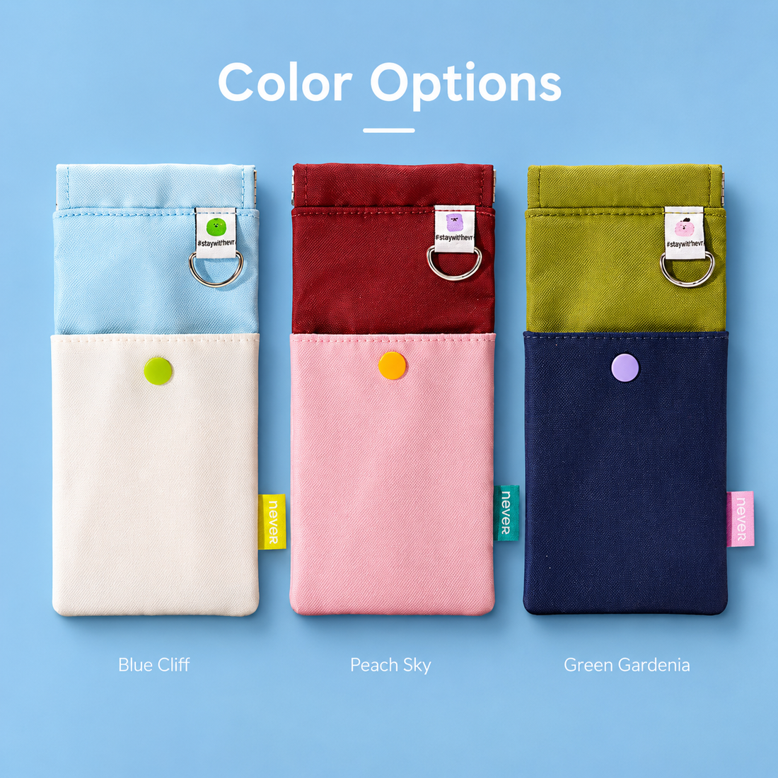 Spring Pencil Case Collection Pinch-to-Open Pouch by never - color option view for journaling writing tool | Lumiyear