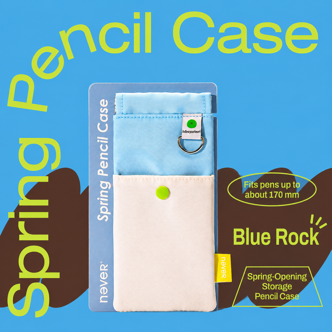 Spring Pencil Case Collection Pinch-to-Open Pouch by never - inside detail for journaling writing tool | Lumiyear