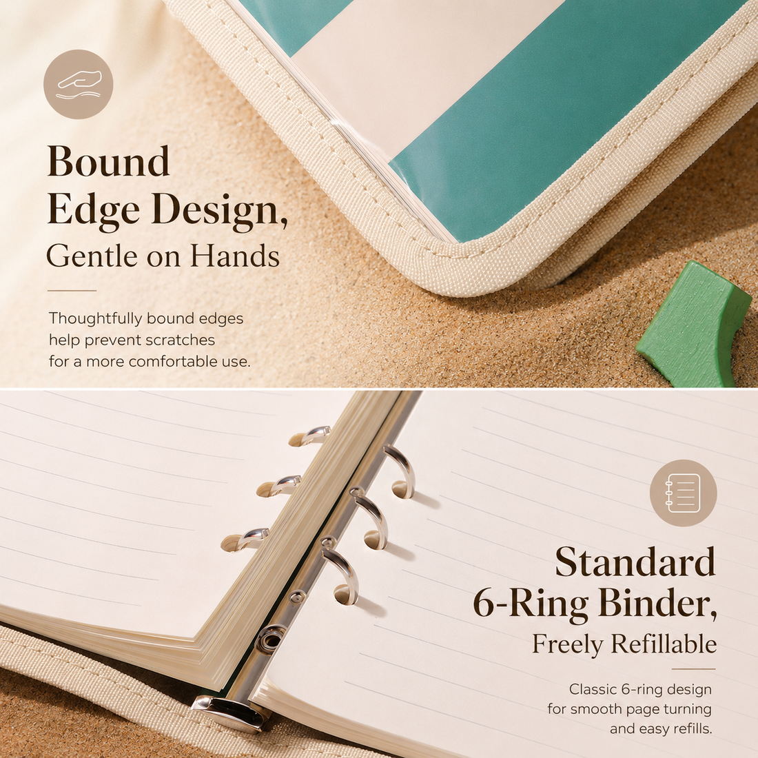 A5 Clear PVC Ring Binder Notebook ｜Undated Daily Planner by never - color option view for journaling notebook | Lumiyear