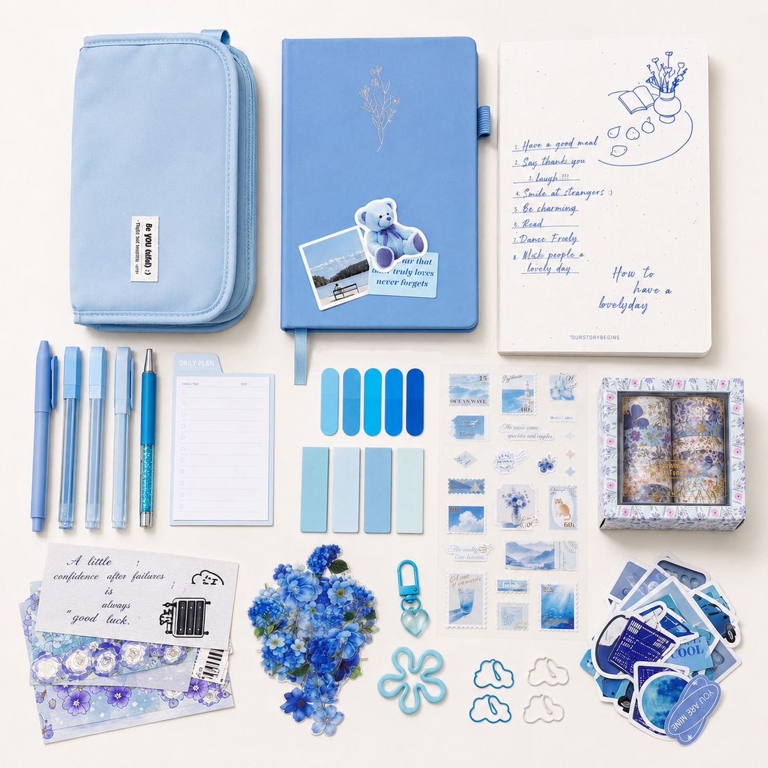 Blue Stationery Set - main product view for aesthetic stationery | Lumiyear