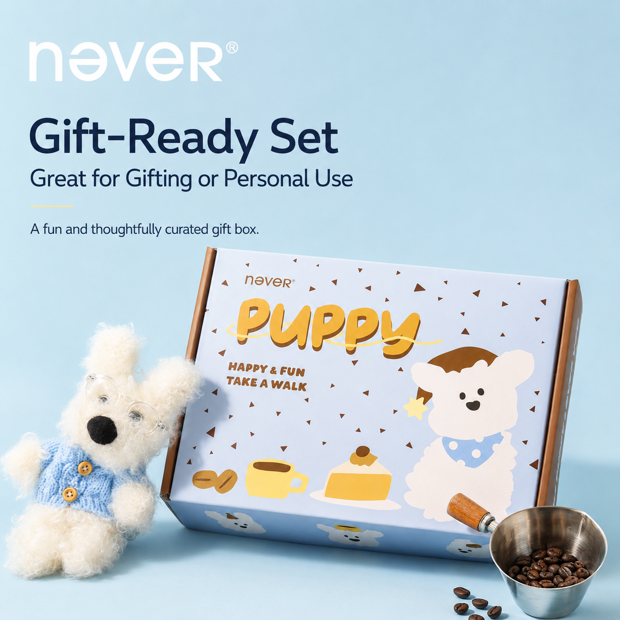 Coffee Puppy Aesthetic Stationery Gift Box Set (7 Items) by never - color option view for stationery gift set | Lumiyear