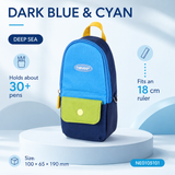 Backpack-Style Standing Pencil Case Color-Block Pen Holder