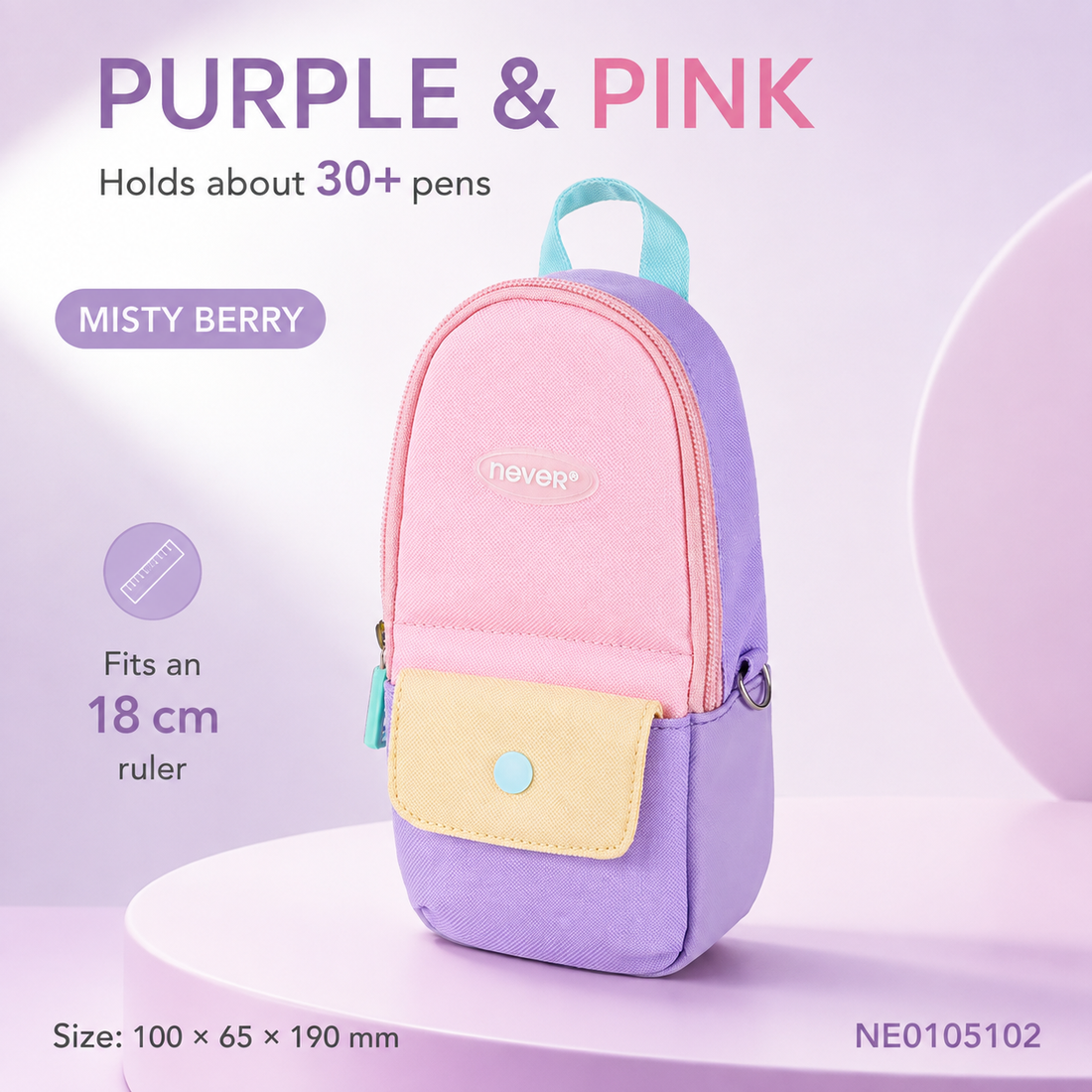 Backpack-Style Standing Pencil Case Color-Block Pen by never - color option view for journaling writing tool | Lumiyear