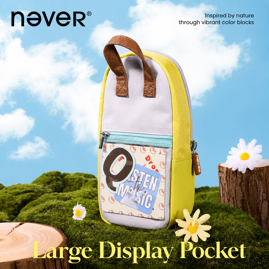 Backpack-Style Standing Pencil Case Color-Block by never - lifestyle stationery view for journaling writing tool | Lumiyear