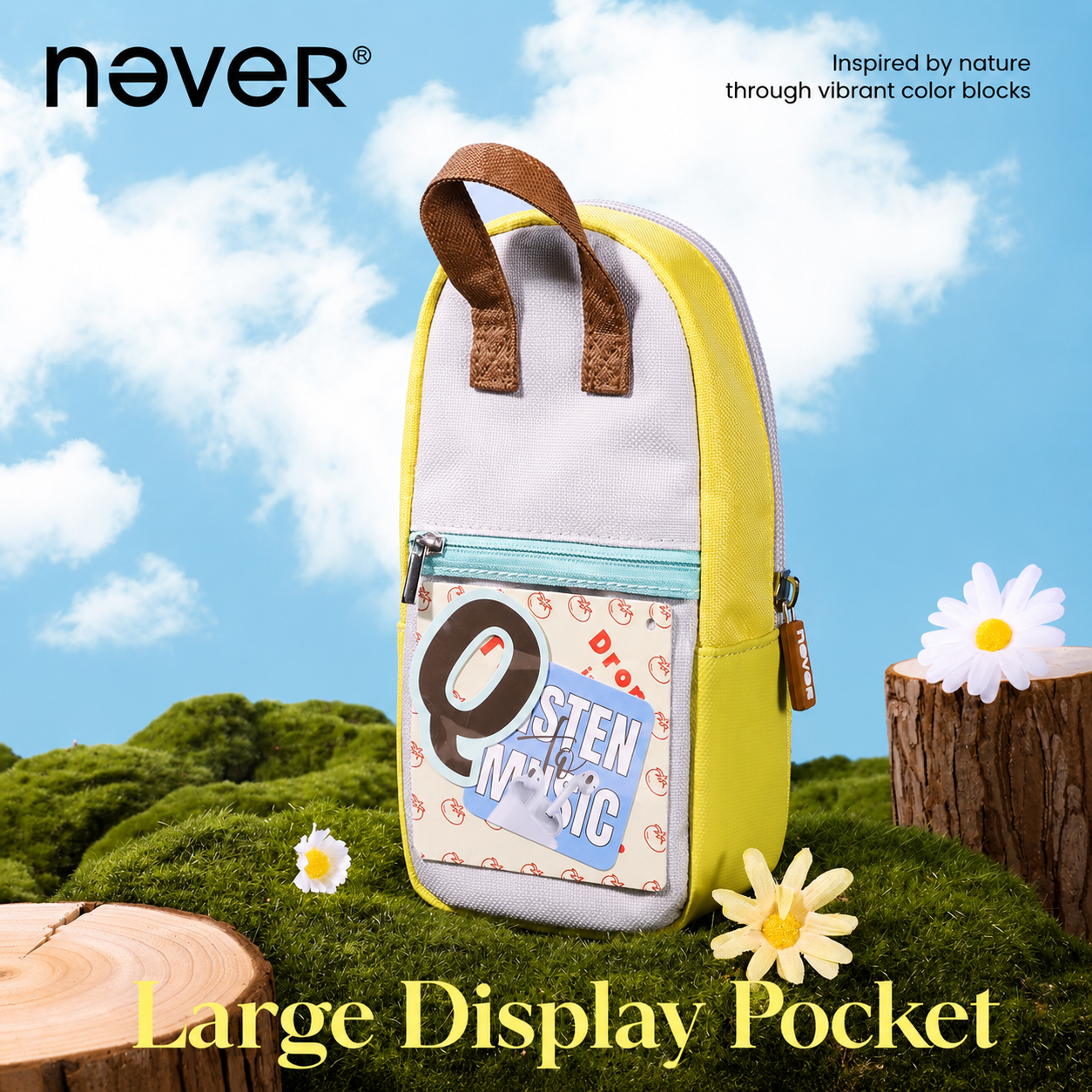 Backpack-Style Standing Pencil Case Color-Block by never - lifestyle stationery view for journaling writing tool | Lumiyear