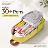 Backpack-Style Standing Pencil Case Color-Block Pen Holder