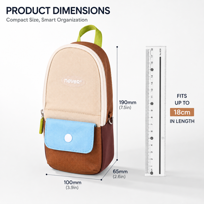 Backpack-Style Standing Pencil Case Color-Block Pen by never - color option view for journaling writing tool | Lumiyear