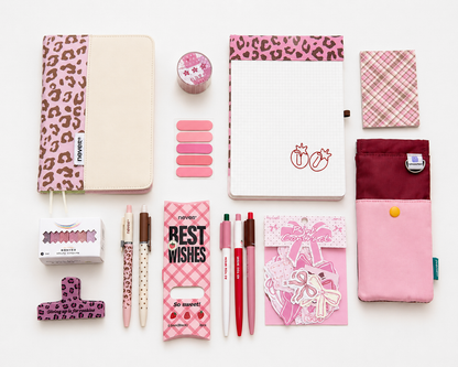 Aesthetic Strawberry Leopard Stationery Mega Gift Set🍓 by never - inside detail for stationery gift set | Lumiyear