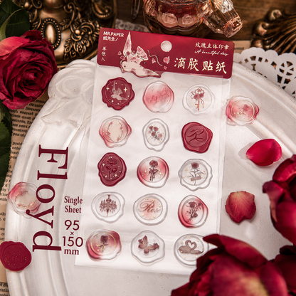 In the Name of Rose 3D Epoxy Wax Seal Stickers