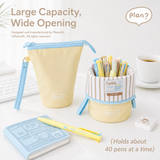 Planwith Caféf Flip Pen Pouch 2-in-1 Fold-Down pencil case