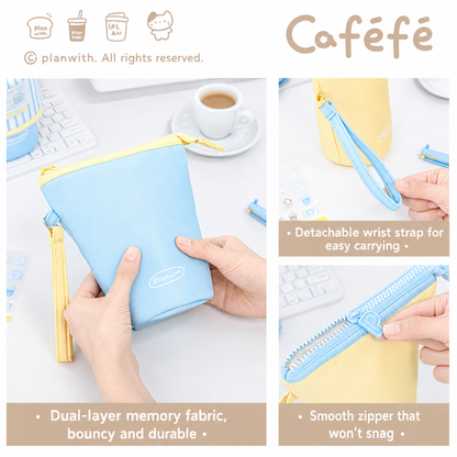 Planwith Caféf Flip Pen Pouch 2-in-1 Fold-Down pencil case